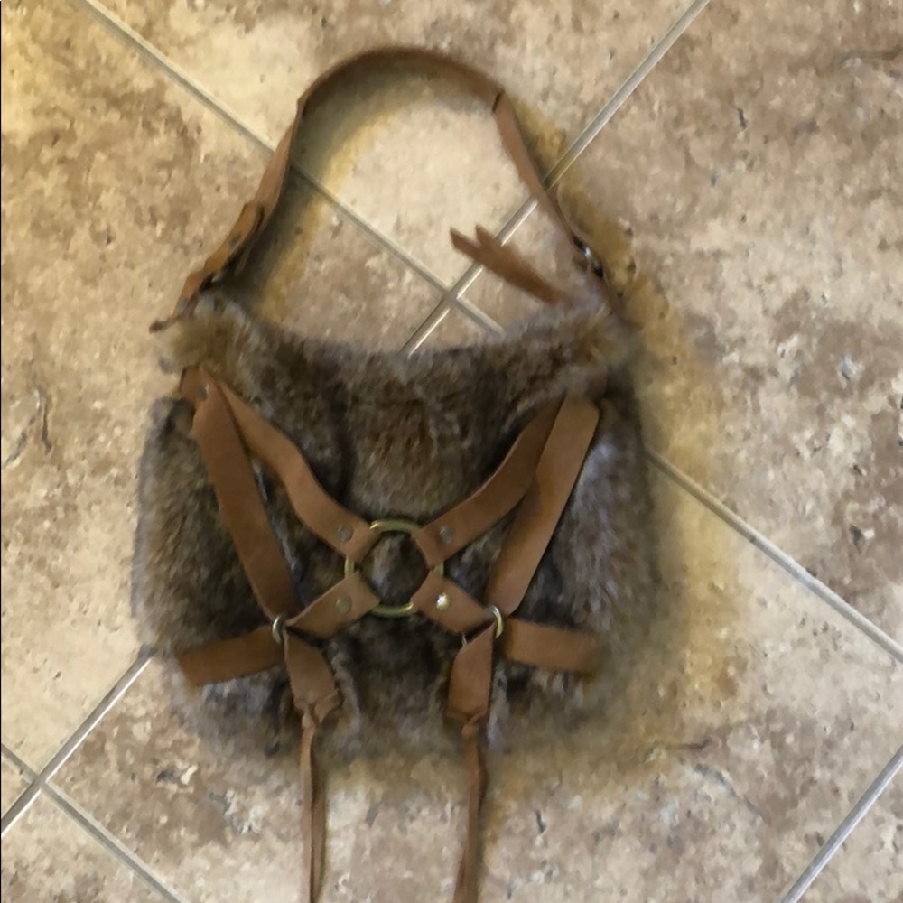 Lucky suede and faux fur Hobo bag
